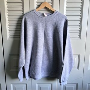 Vintage 90s Grey Blank Hanes Classics Crewneck Sweatshirt Size XL.
